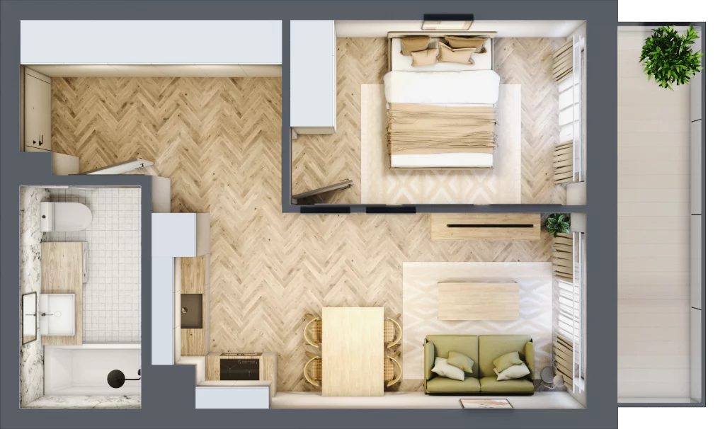 2 pokoje, mieszkanie 40,63 m², parter, oferta nr M023, ULTRADOM, Radom, Gołębiów, ul. Gołębiowska