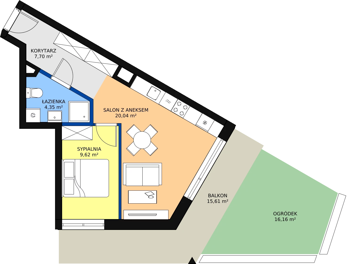 Zalety mieszkania 42.99 m², M025