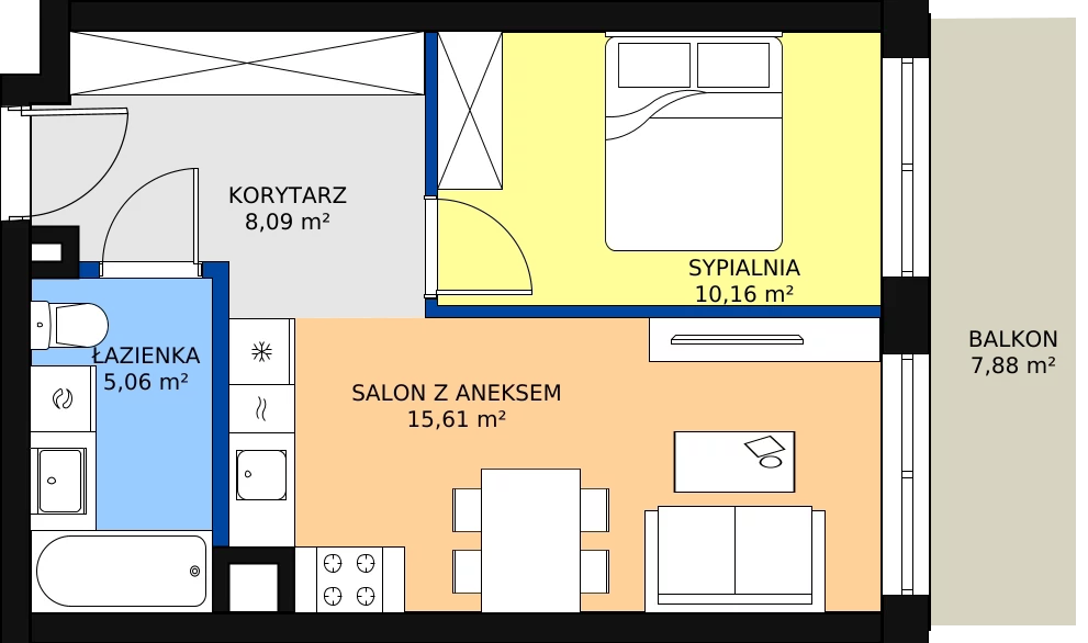 Zalety mieszkania 40.19 m², M029