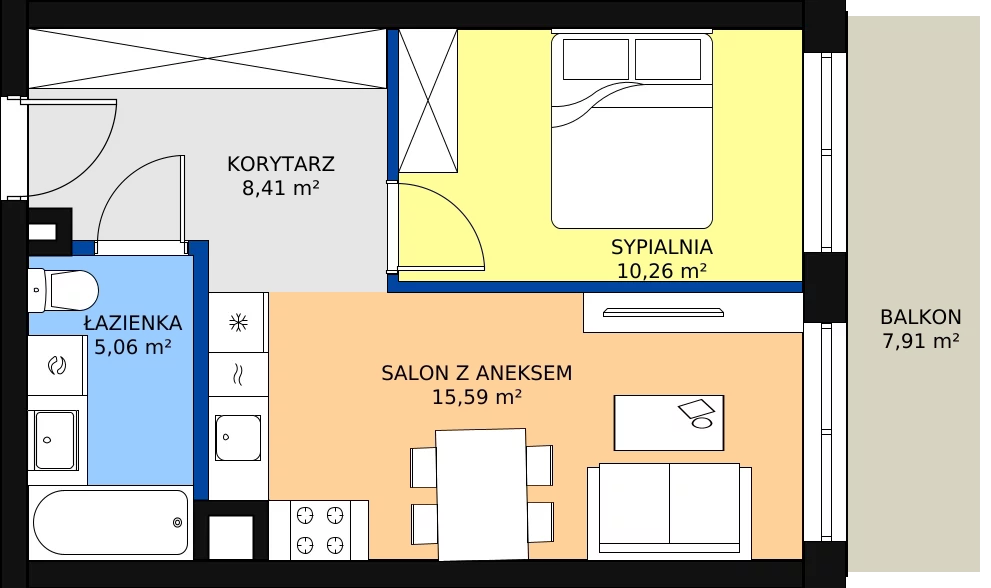 Zalety mieszkania 40.63 m², M031