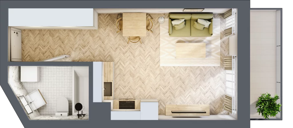 1 pokój, mieszkanie 28,34 m², piętro 2, oferta nr M054, ULTRADOM, Radom, Gołębiów, ul. Gołębiowska
