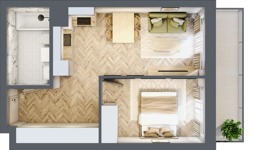 2 pokoje, mieszkanie 40,47 m², piętro 2, oferta nr M057, ULTRADOM, Radom, Gołębiów, ul. Gołębiowska