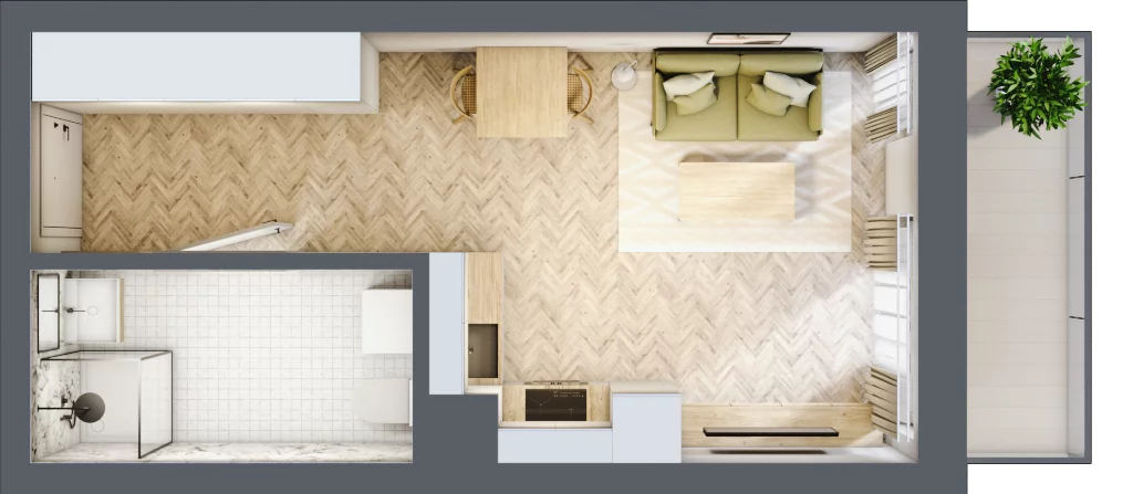 1 pokój, mieszkanie 28,80 m², piętro 2, oferta nr M059, ULTRADOM, Radom, Gołębiów, ul. Gołębiowska