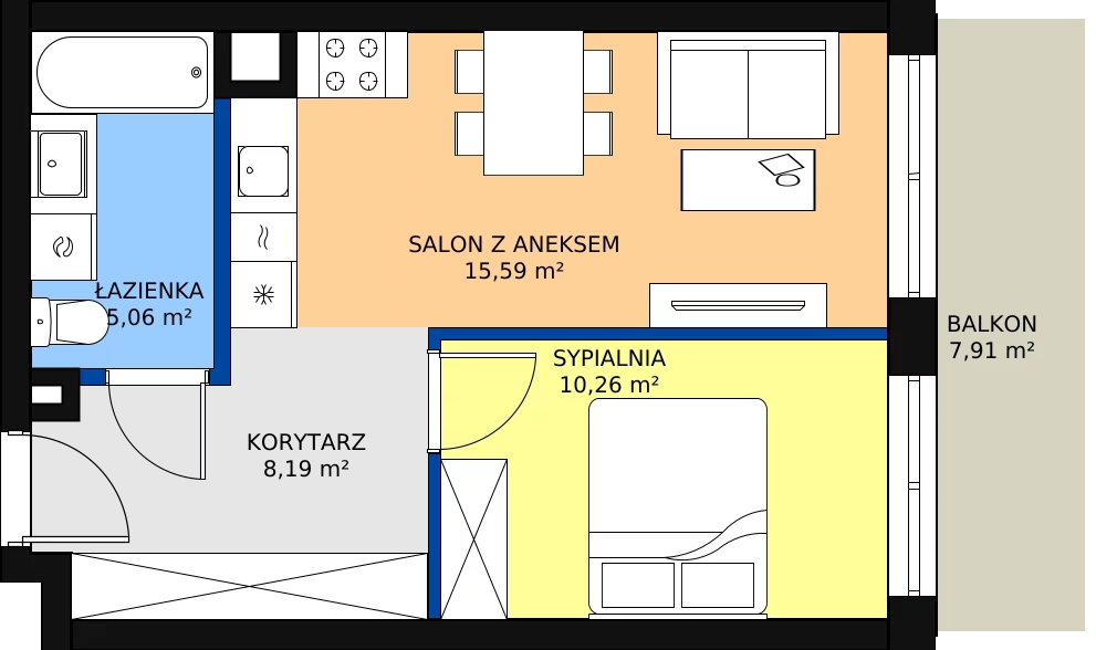 Zalety mieszkania 40.38 m², M073