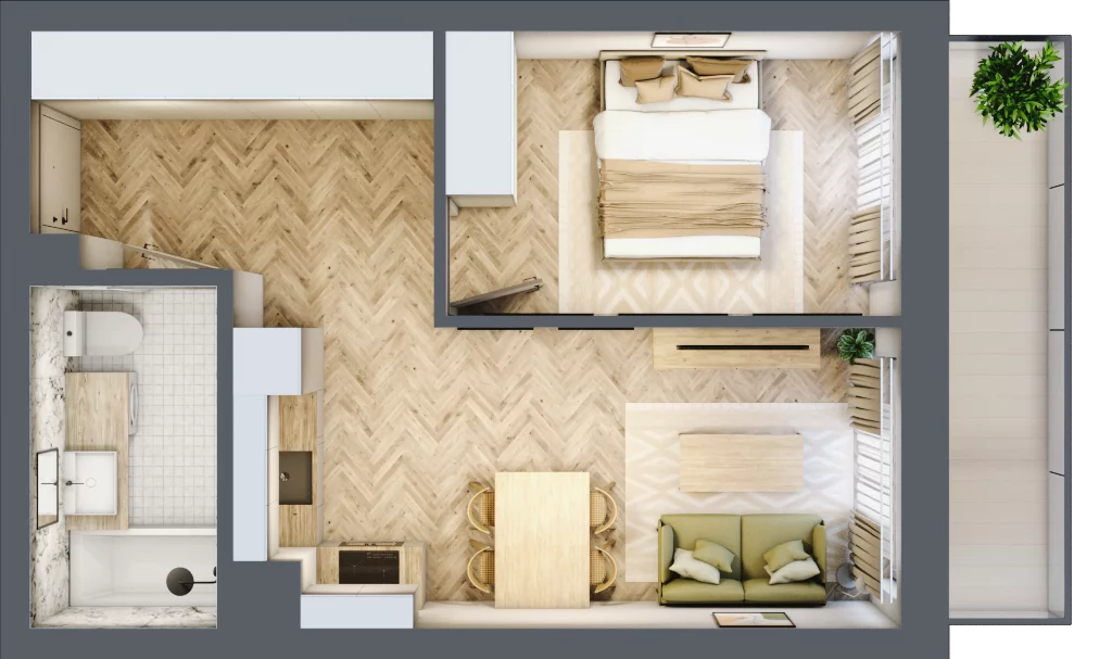 2 pokoje, mieszkanie 40,63 m², piętro 2, oferta nr M074, ULTRADOM, Radom, Gołębiów, ul. Gołębiowska