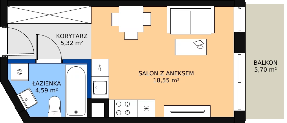 Zalety mieszkania 29.08 m², M081