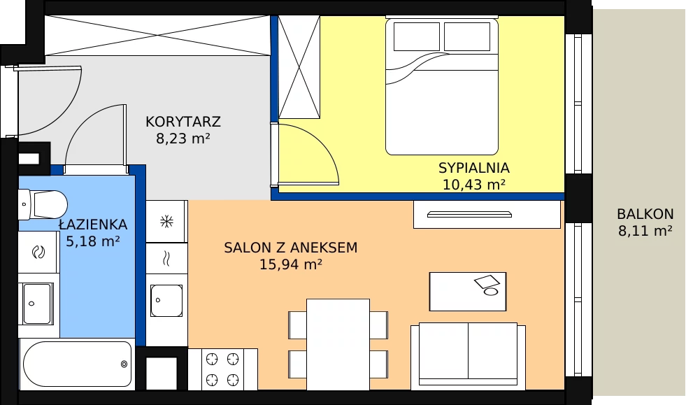 Zalety mieszkania 41.09 m², M083