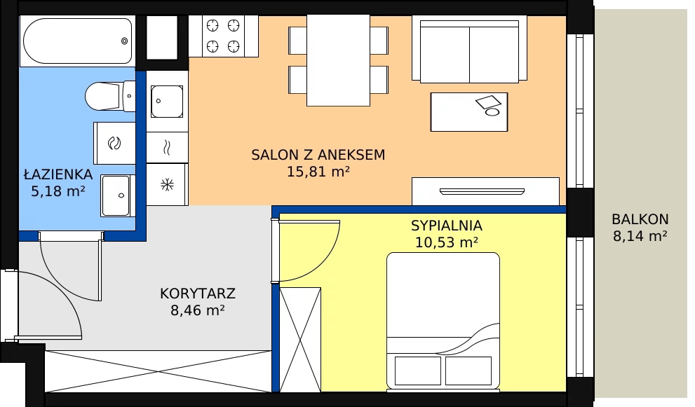 Zalety mieszkania 41.34 m², M084