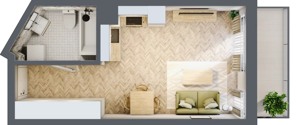 1 pokój, mieszkanie 29,23 m², piętro 3, oferta nr M087, ULTRADOM, Radom, Gołębiów, ul. Gołębiowska