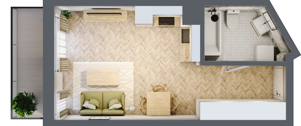 1 pokój, mieszkanie 29,23 m², piętro 3, oferta nr M090, ULTRADOM, Radom, Gołębiów, ul. Gołębiowska