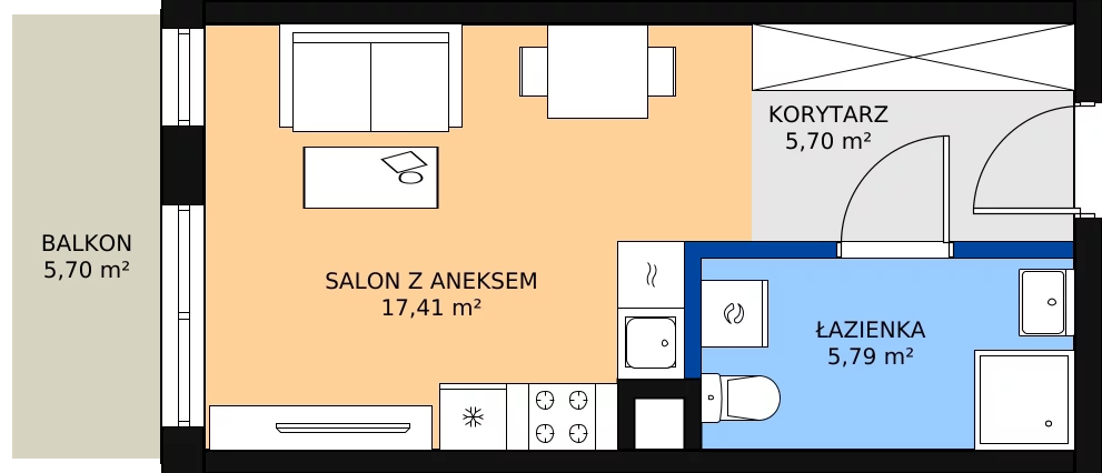Zalety mieszkania 29.59 m², M091