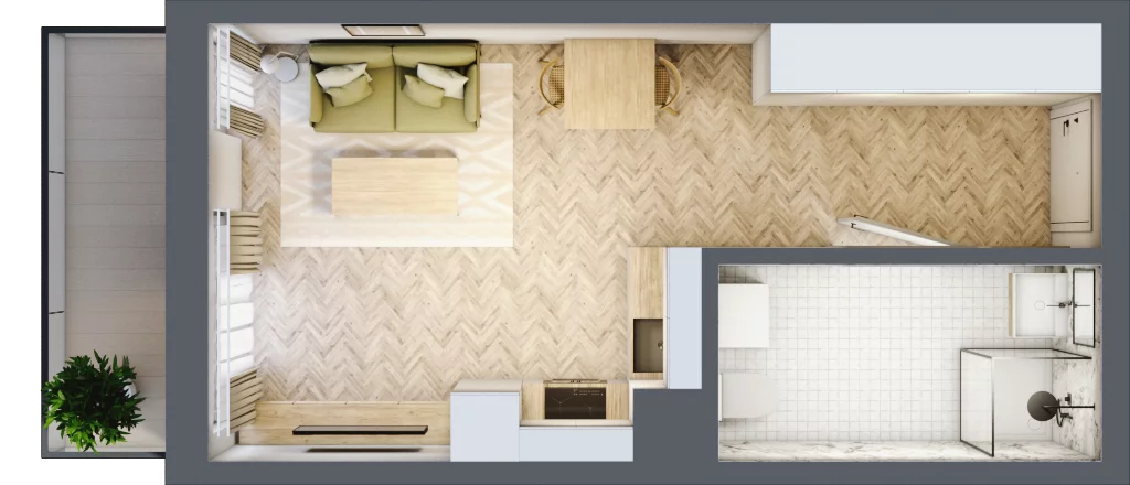 1 pokój, mieszkanie 29,59 m², piętro 3, oferta nr M091, ULTRADOM, Radom, Gołębiów, ul. Gołębiowska