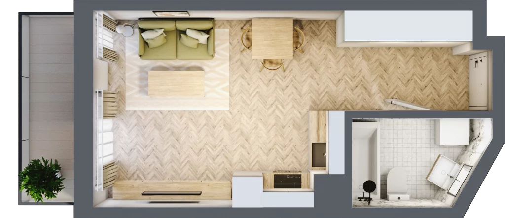 1 pokój, mieszkanie 28,88 m², piętro 3, oferta nr M096, ULTRADOM, Radom, Gołębiów, ul. Gołębiowska