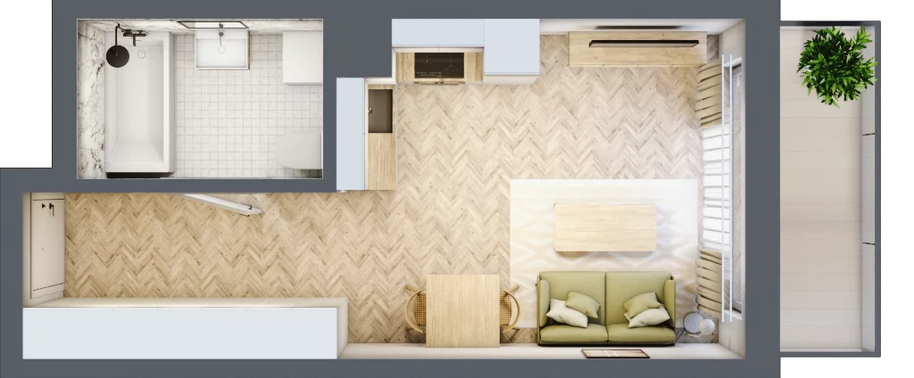 1 pokój, mieszkanie 27,31 m², piętro 3, oferta nr M102, ULTRADOM, Radom, Gołębiów, ul. Gołębiowska