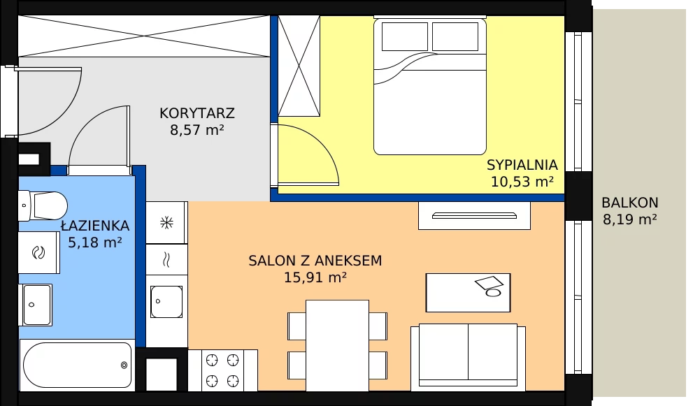 Zalety mieszkania 41.51 m², M104