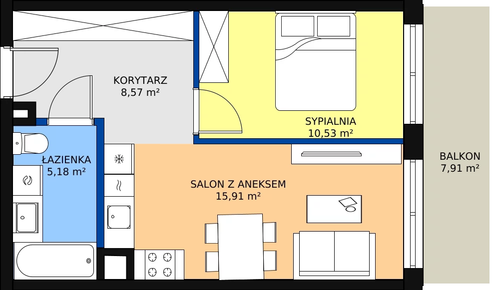 Zalety mieszkania 41.51 m², M112