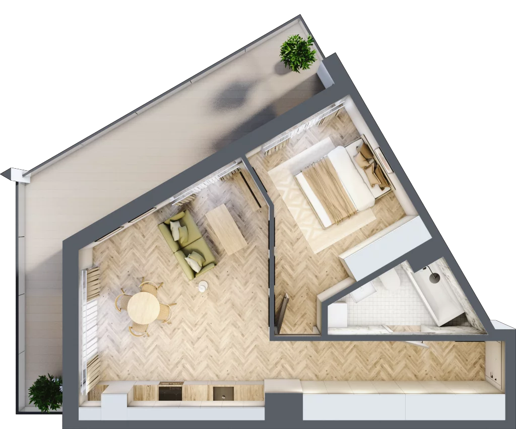 2 pokoje, mieszkanie 51,46 m², piętro 4, oferta nr M124, ULTRADOM, Radom, Gołębiów, ul. Gołębiowska