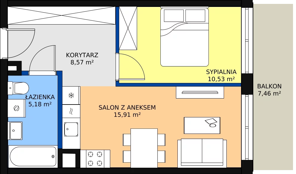 Zalety mieszkania 41.51 m², M128
