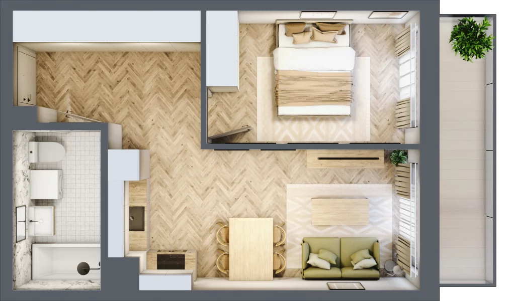 2 pokoje, mieszkanie 41,51 m², piętro 4, oferta nr M131, ULTRADOM, Radom, Gołębiów, ul. Gołębiowska