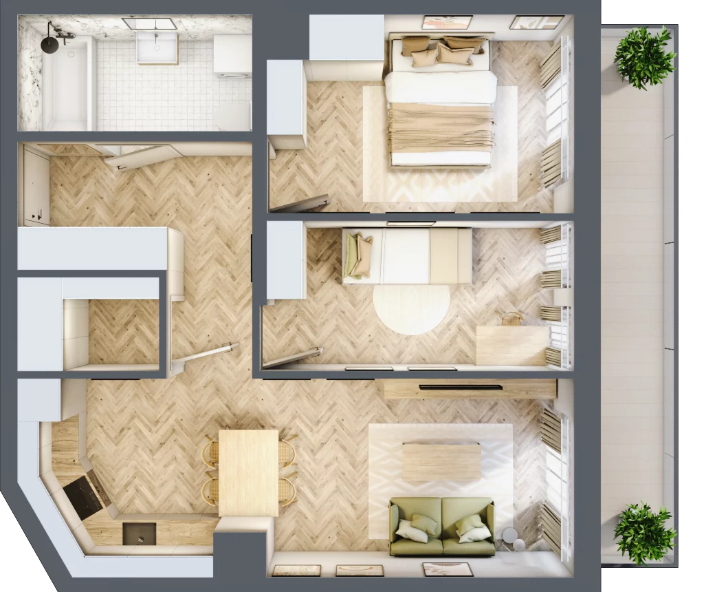 3 pokoje, mieszkanie 59,70 m², piętro 5, oferta nr M135, ULTRADOM, Radom, Gołębiów, ul. Gołębiowska