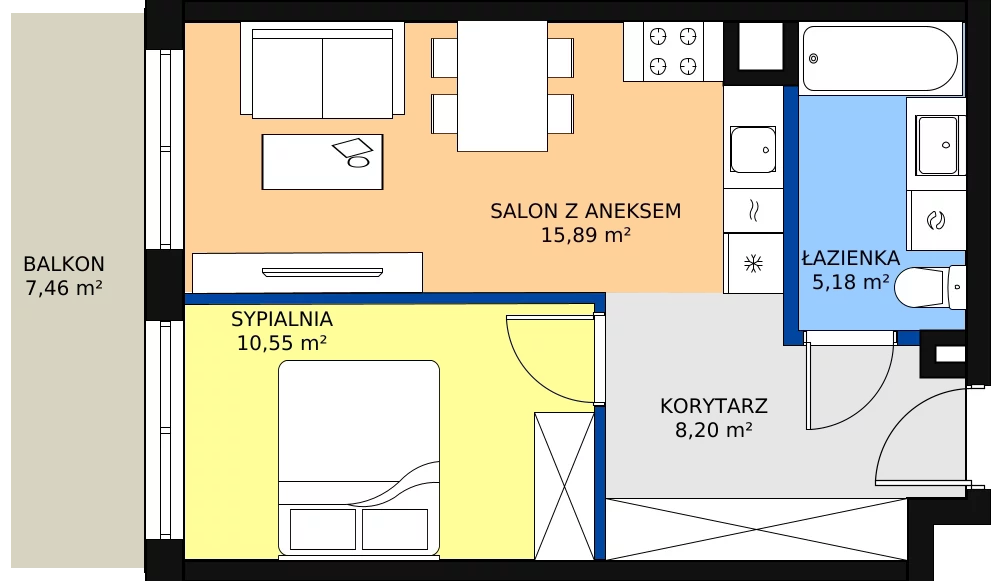 Zalety mieszkania 41.14 m², M143