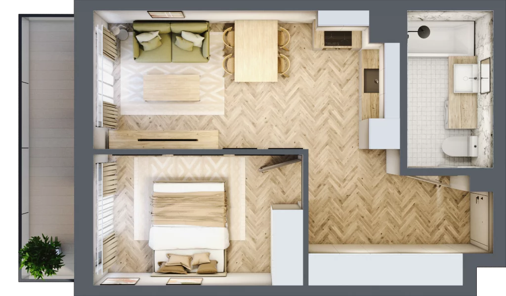2 pokoje, mieszkanie 41,14 m², piętro 5, oferta nr M143, ULTRADOM, Radom, Gołębiów, ul. Gołębiowska