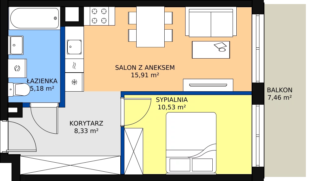 Zalety mieszkania 41.27 m², M150