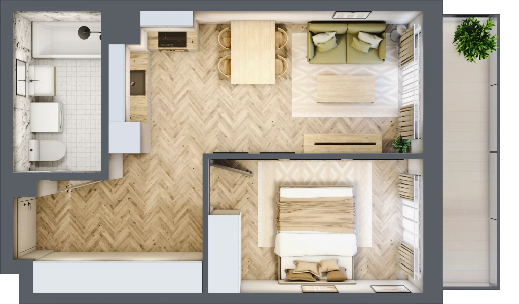 2 pokoje, mieszkanie 41,27 m², piętro 5, oferta nr M150, ULTRADOM, Radom, Gołębiów, ul. Gołębiowska