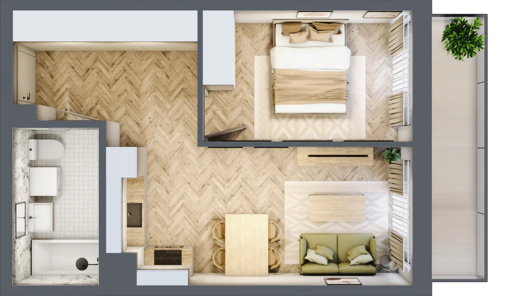2 pokoje, mieszkanie 41,51 m², piętro 5, oferta nr M151, ULTRADOM, Radom, Gołębiów, ul. Gołębiowska