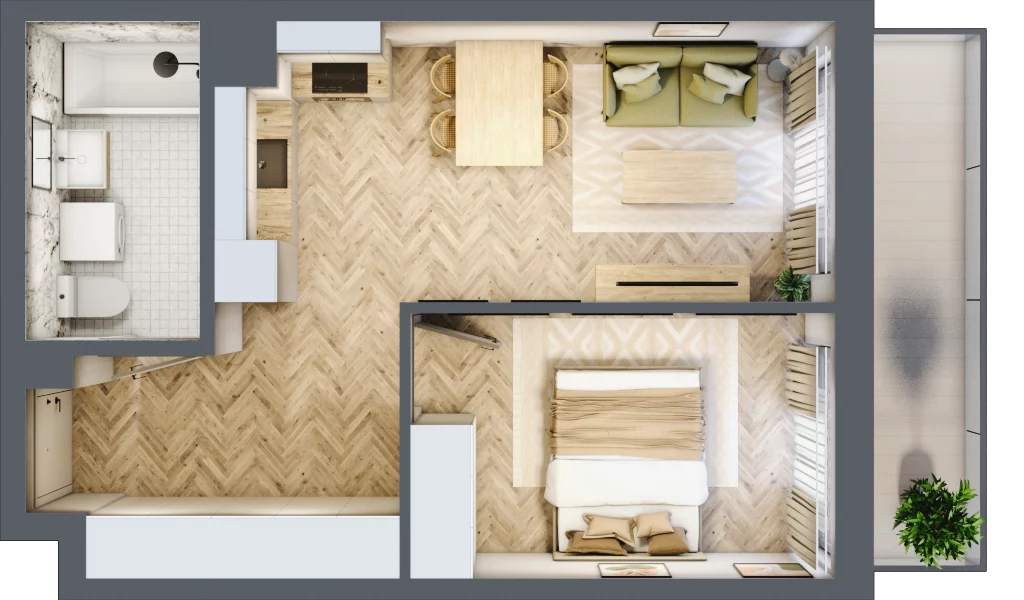 2 pokoje, mieszkanie 41,14 m², piętro 5, oferta nr M153, ULTRADOM, Radom, Gołębiów, ul. Gołębiowska
