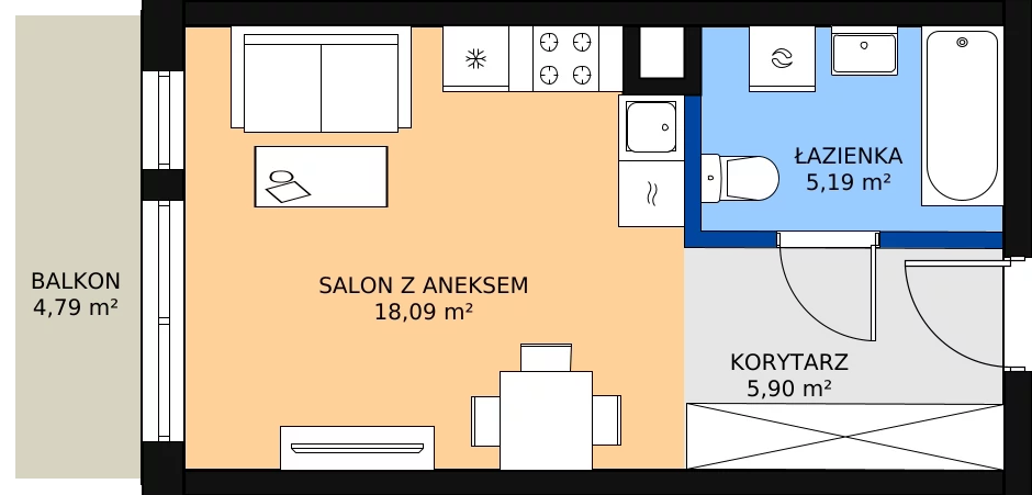 Zalety mieszkania 29.81 m², M158
