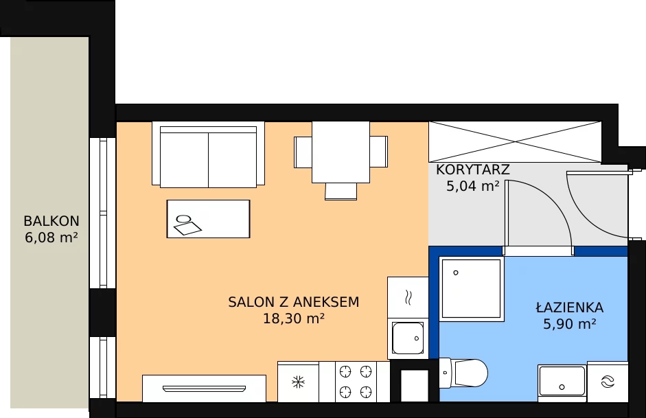 Zalety mieszkania 29.9 m², M159