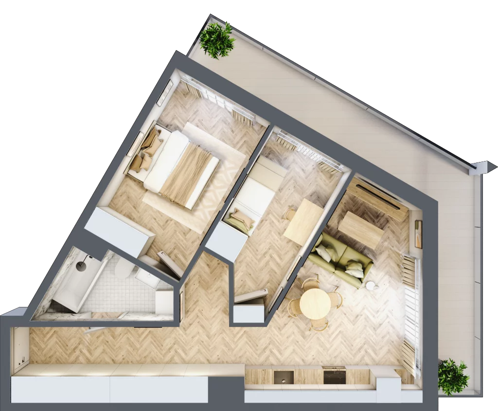 3 pokoje, mieszkanie 56,12 m², piętro 6, oferta nr M160A, ULTRADOM, Radom, Gołębiów, ul. Gołębiowska