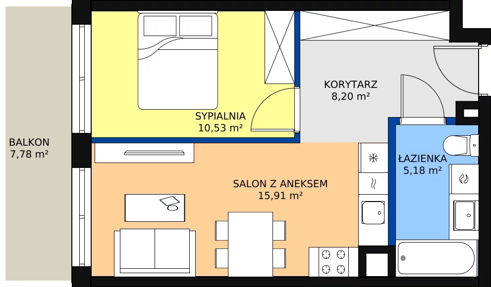 Zalety mieszkania 41.14 m², M170