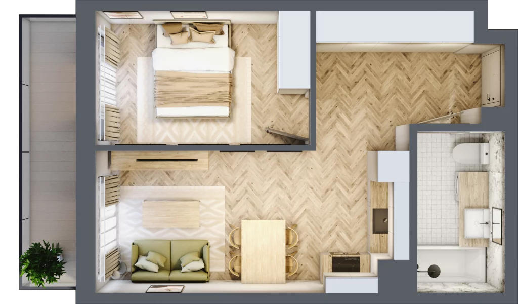 2 pokoje, mieszkanie 41,14 m², piętro 6, oferta nr M170, ULTRADOM, Radom, Gołębiów, ul. Gołębiowska
