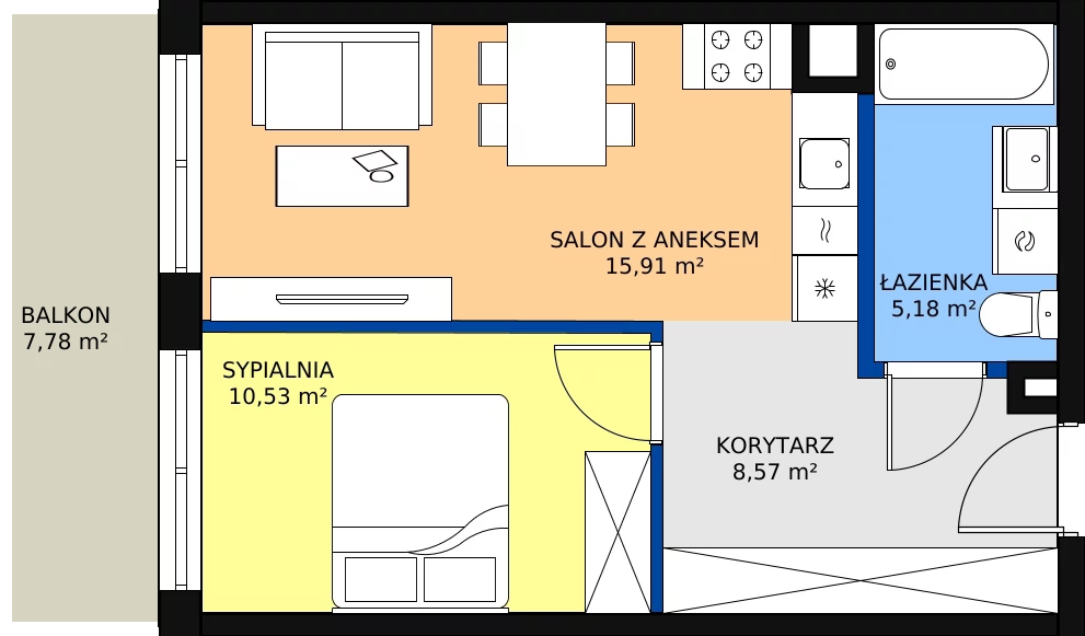 Zalety mieszkania 41.51 m², M171
