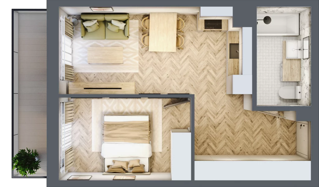 2 pokoje, mieszkanie 41,51 m², piętro 6, oferta nr M171, ULTRADOM, Radom, Gołębiów, ul. Gołębiowska