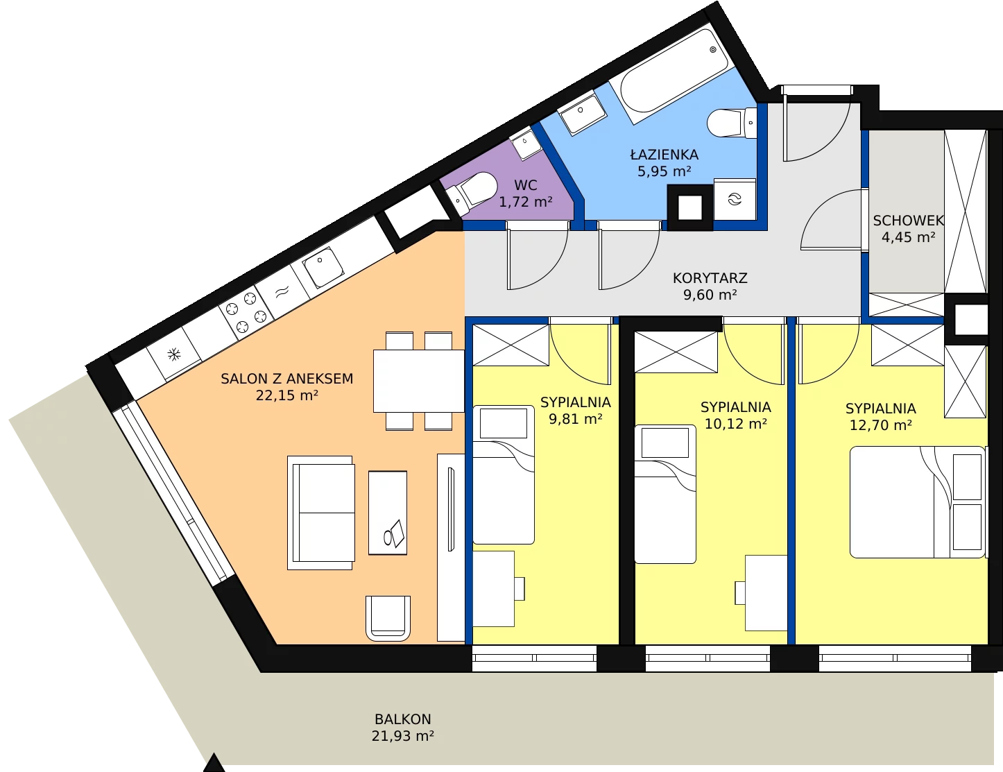 Zalety mieszkania 79.48 m², M174