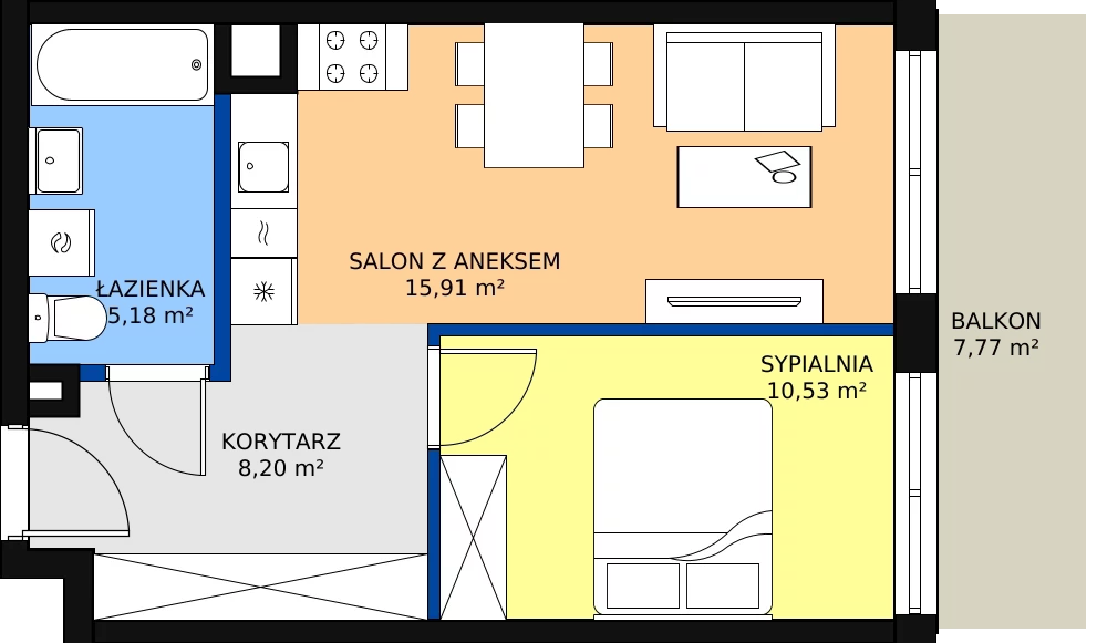 Zalety mieszkania 41.14 m², M178