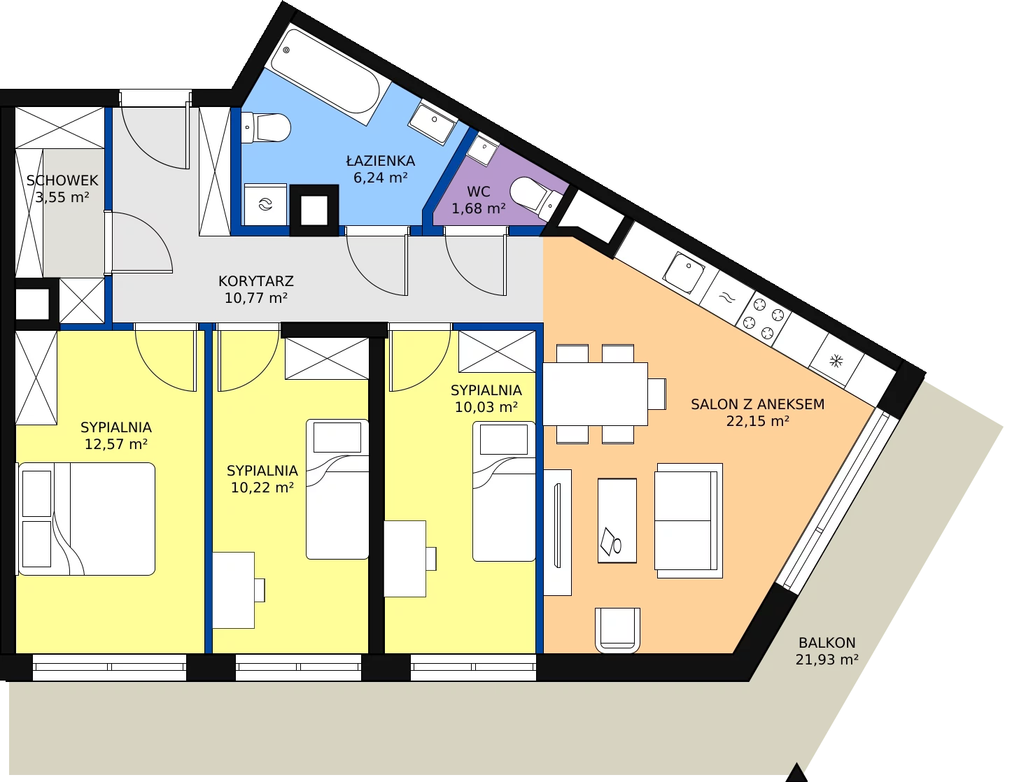 Zalety mieszkania 80.24 m², M180