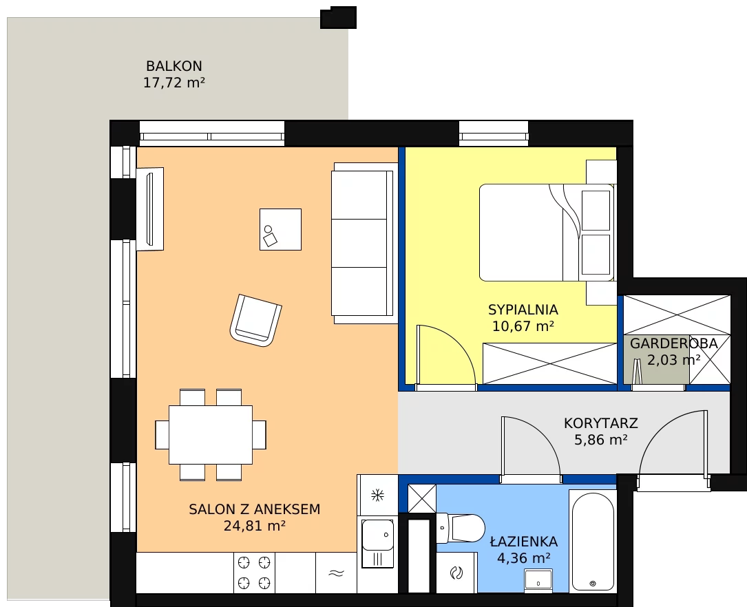 Zalety mieszkania 52.65 m², Budynek 1 Mieszkanie 8