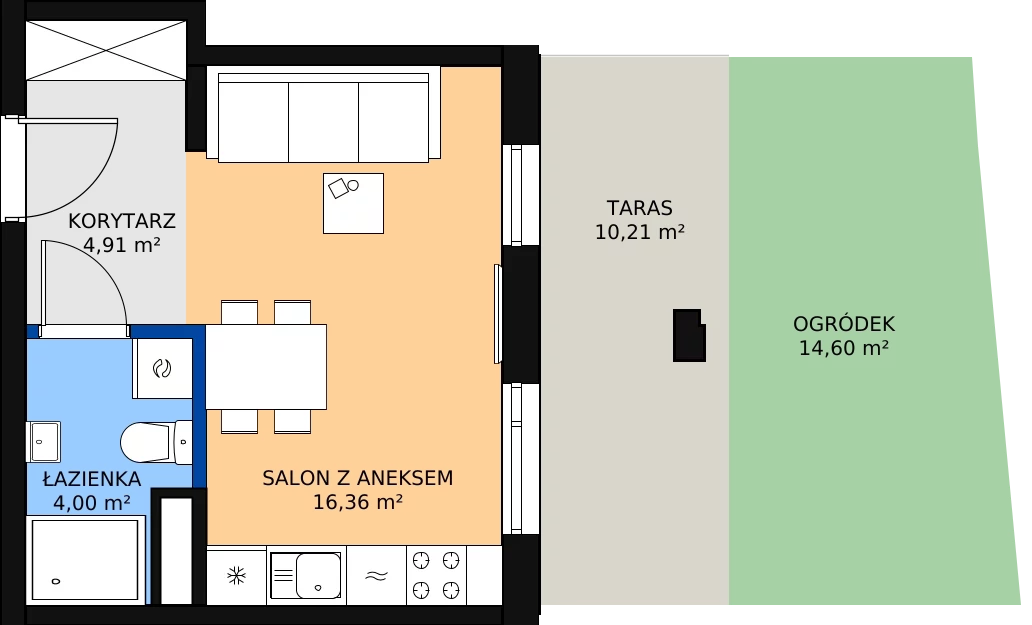 Zalety mieszkania 25.59 m², Budynek 1 Mieszkanie 10