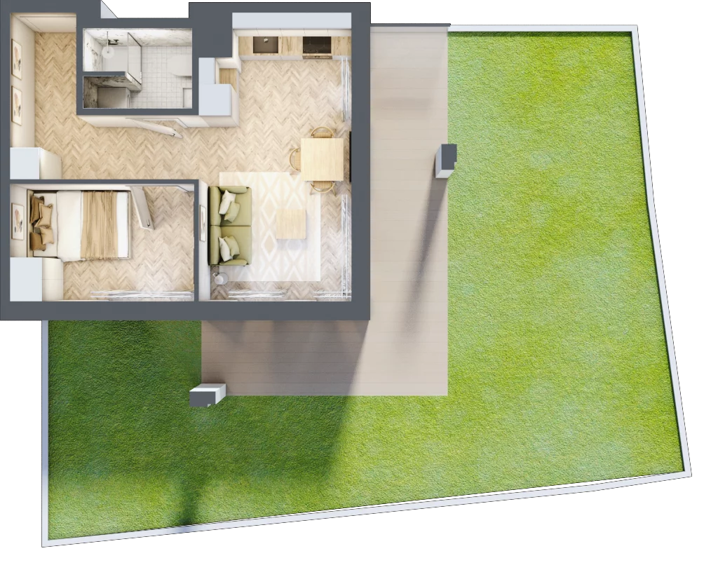 2 pokoje, mieszkanie 34,12 m², parter, oferta nr Budynek 1 Mieszkanie 12, Krakowska Rogatka, Kielce, Centrum, ul. Miodowicza 1