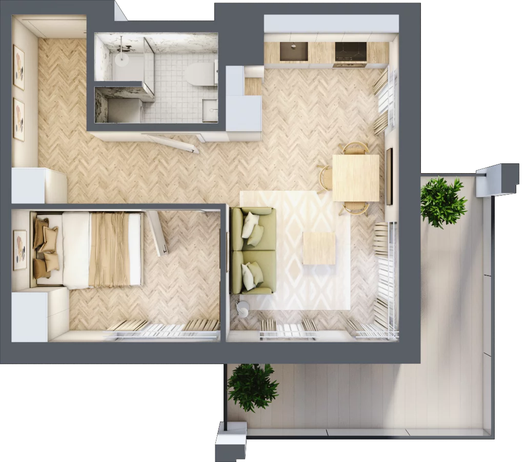 2 pokoje, mieszkanie 34,12 m², piętro 1, oferta nr Budynek 1 Mieszkanie 27, Krakowska Rogatka, Kielce, Centrum, ul. Miodowicza 1