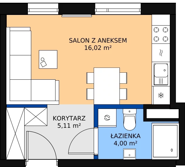 Zalety mieszkania 25.53 m², Budynek 1 Mieszkanie 71