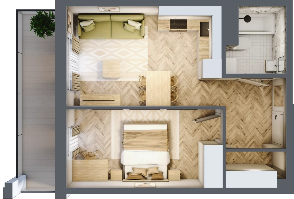 2 pokoje, mieszkanie 39,51 m², parter, oferta nr Budynek 1 Mieszkanie 96, Krakowska Rogatka, Kielce, Centrum, ul. Miodowicza 1