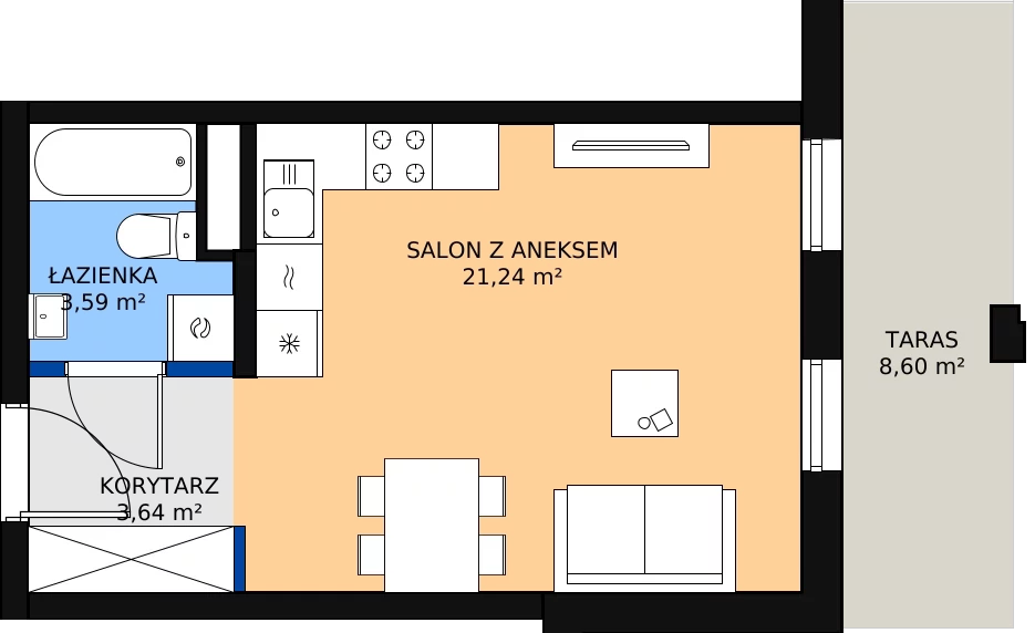 Zalety mieszkania 28.67 m², Budynek 1 Mieszkanie 99