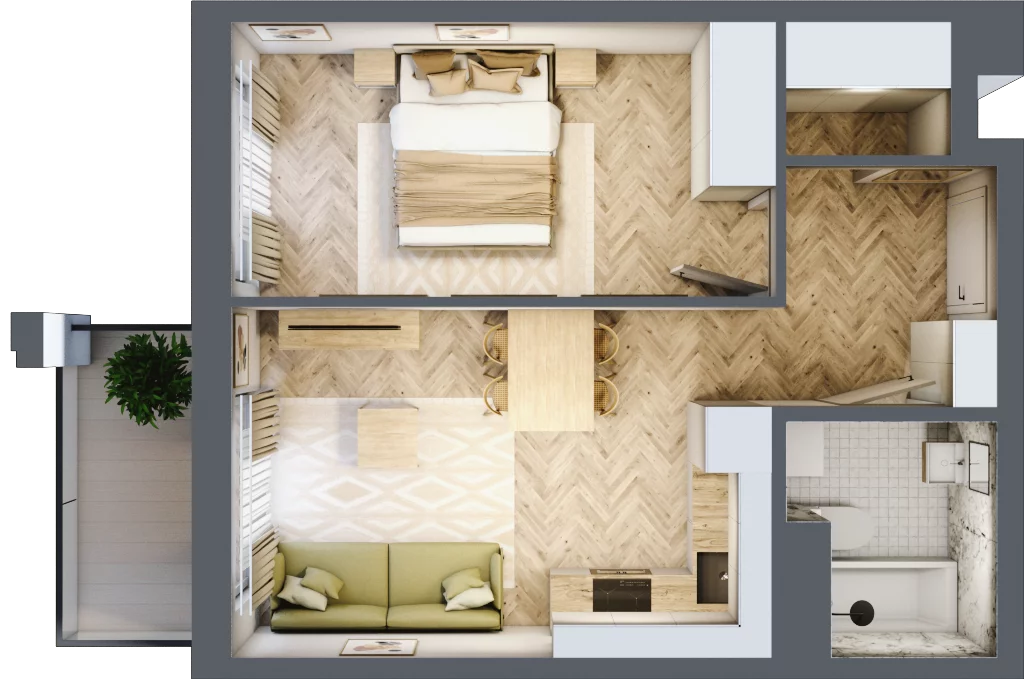 2 pokoje, mieszkanie 39,09 m², piętro 1, oferta nr Budynek 1 Mieszkanie 106, Krakowska Rogatka, Kielce, Centrum, ul. Miodowicza 1