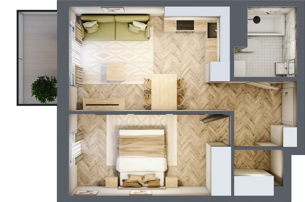 2 pokoje, mieszkanie 38,89 m², piętro 5, oferta nr Budynek 1 Mieszkanie 146, Krakowska Rogatka, Kielce, Centrum, ul. Miodowicza 1
