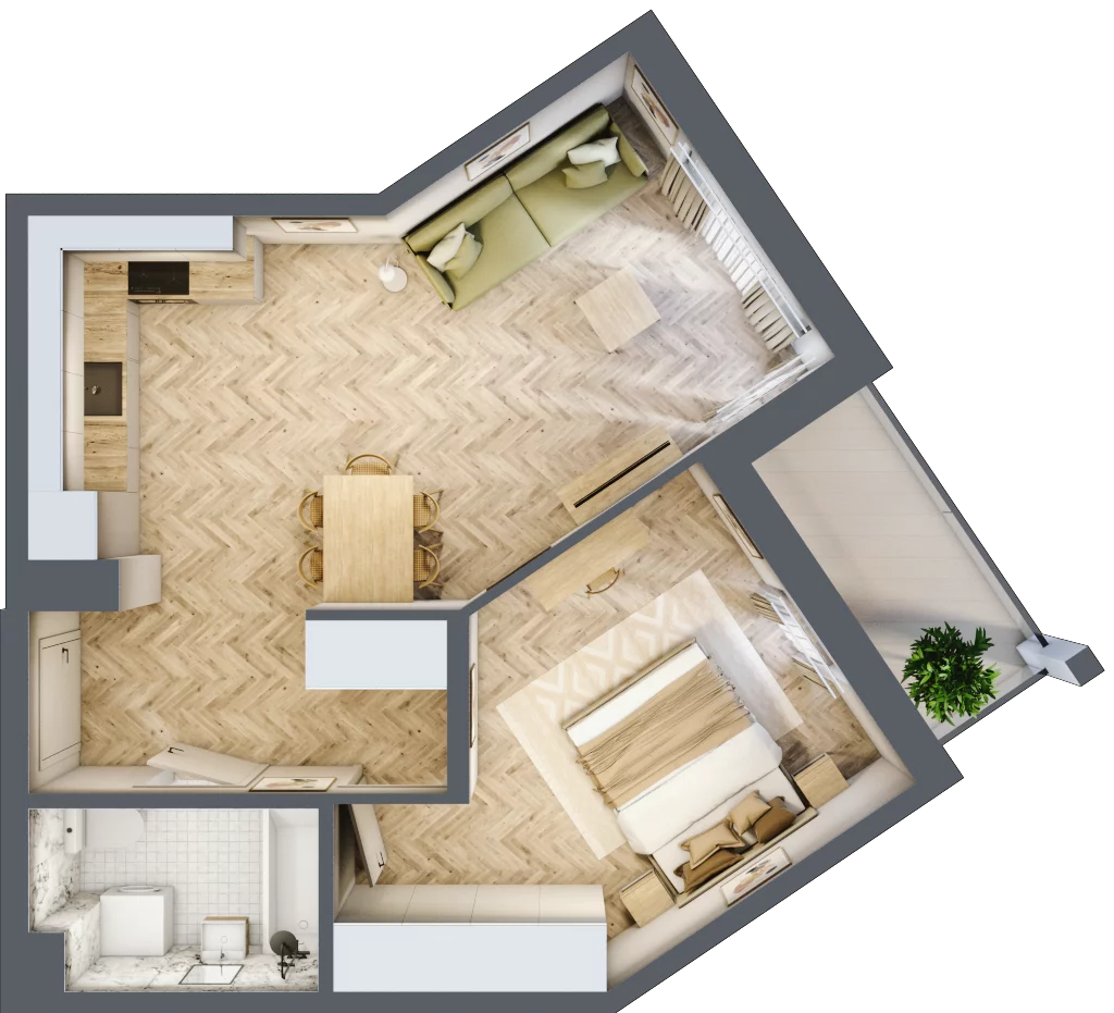 2 pokoje, mieszkanie 46,19 m², piętro 2, oferta nr Budynek 2 Mieszkanie 19, Krakowska Rogatka, Kielce, Centrum, ul. Miodowicza 1